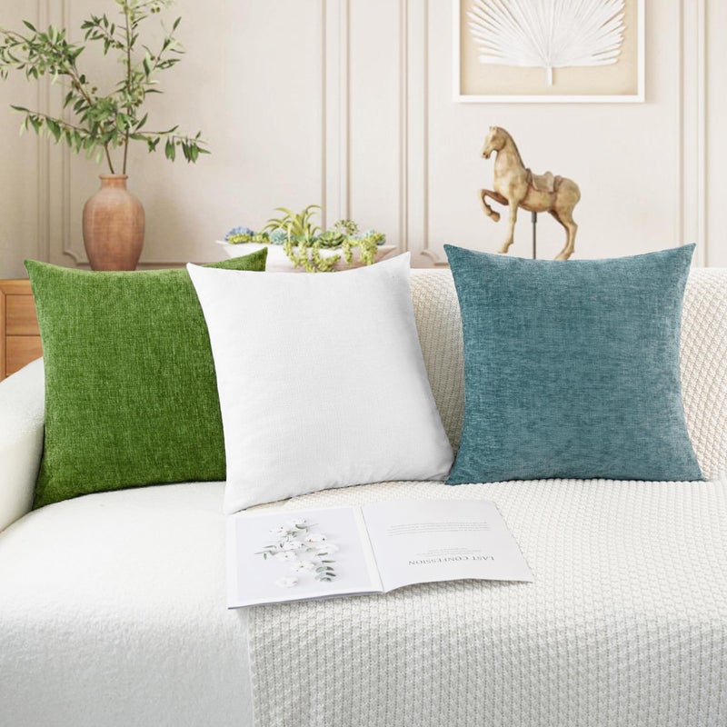 CaliTime Throw Pillow Covers Decorative 12 X 20 Inches Pack of 2 Cozy Chenille Cushion Cases for Couch Sofa Bed Living Room Home True White - Image 5
